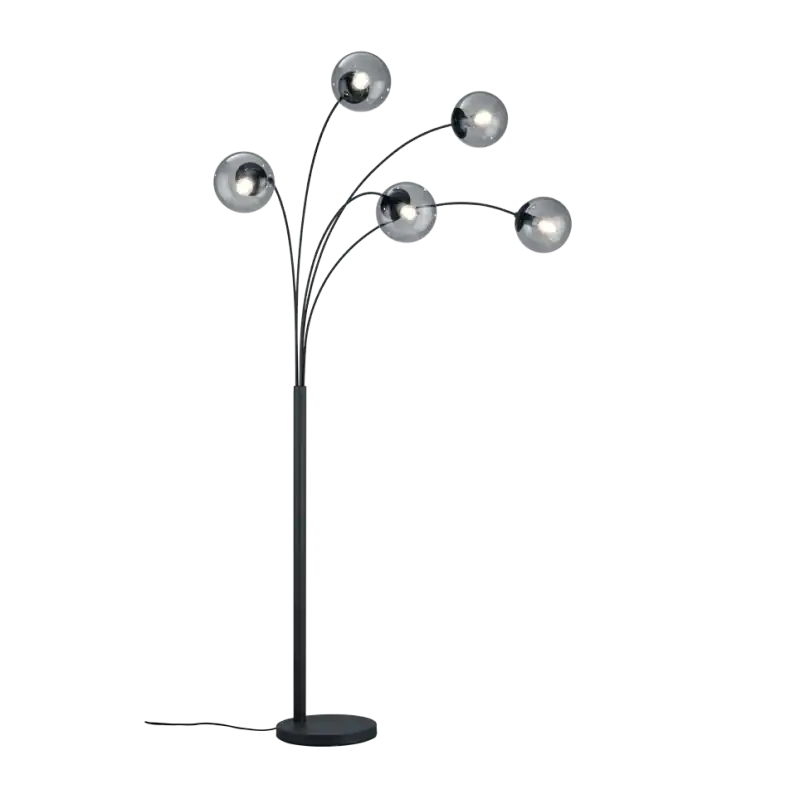 TRIO Lampadaire intérieur antracite et fumé BALINI