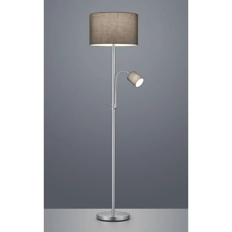 TRIO Lampadaire intérieur nickel mat et gris HOTEL