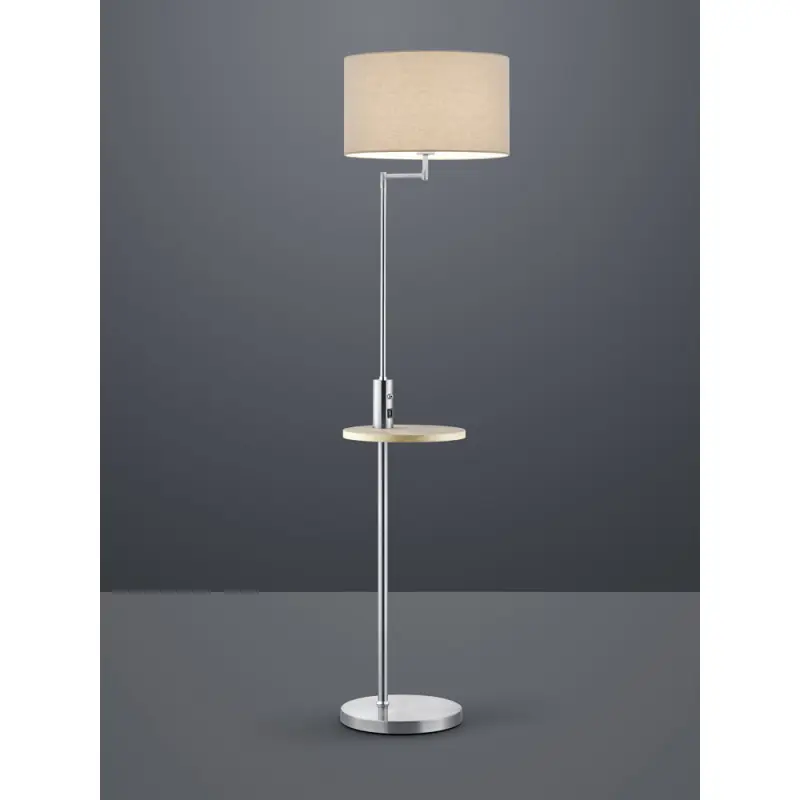 TRIO Lampadaire intérieur nickel mat et gris CLAAS