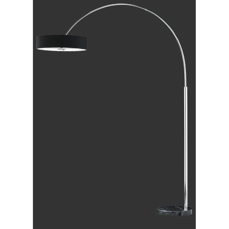 TRIO Lampadaire intérieur chrome et noir PEREZ