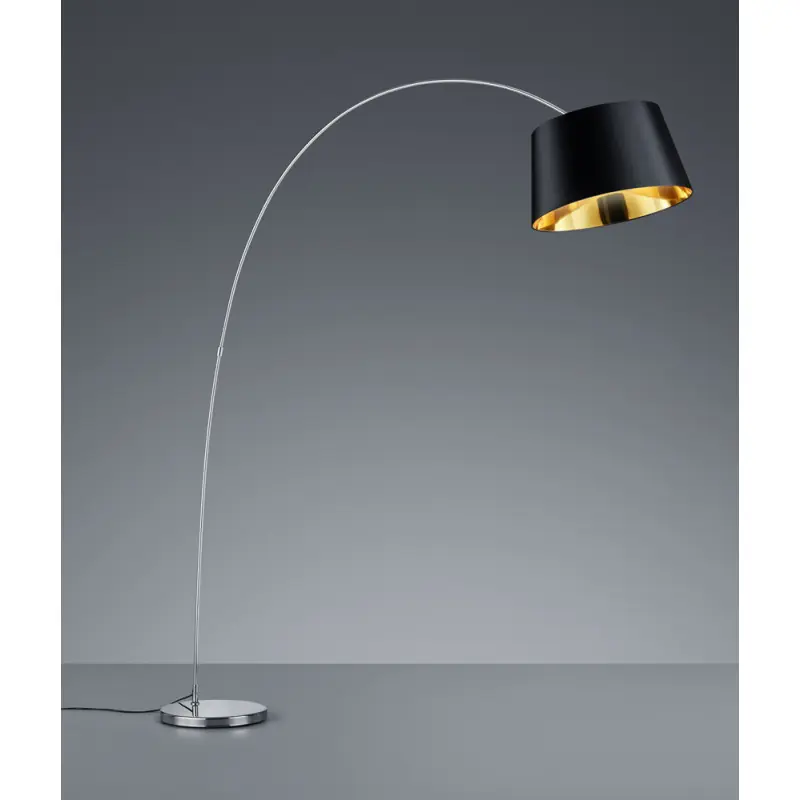 TRIO Lampadaire intérieur chrome et noir LINZ