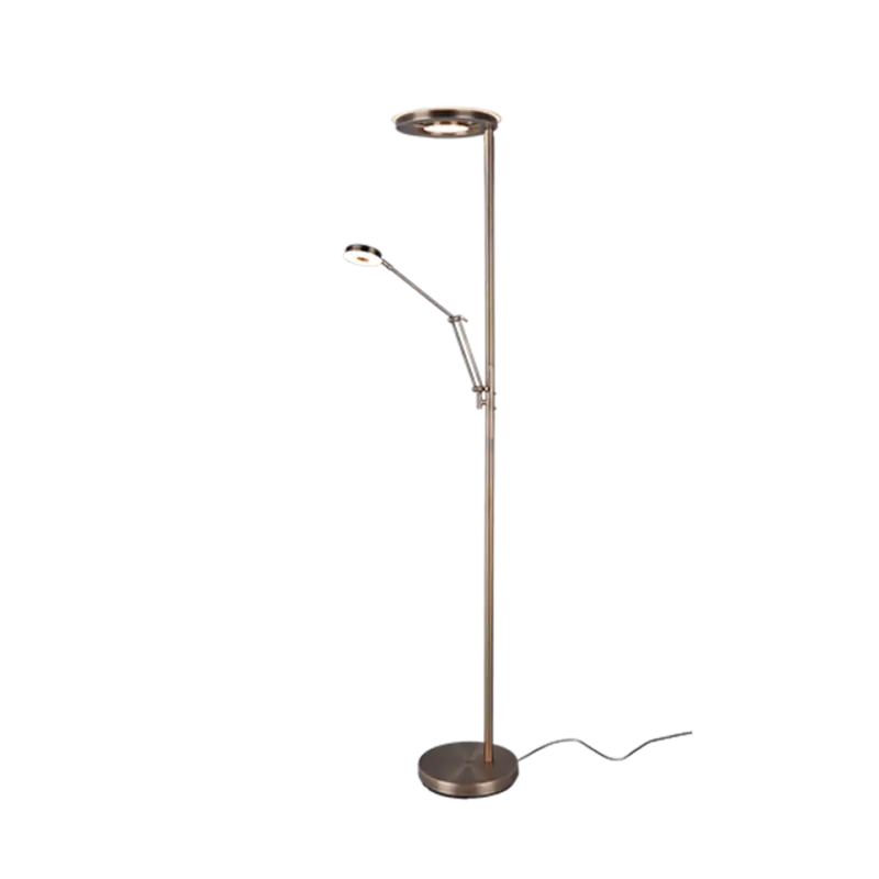 TRIO Lampadaire intérieur laiton fumé et noir BARRIE
