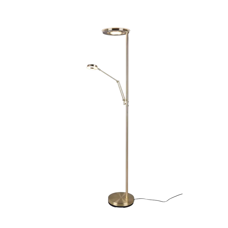 TRIO Lampadaire intérieur laiton mat et noir BARRIE