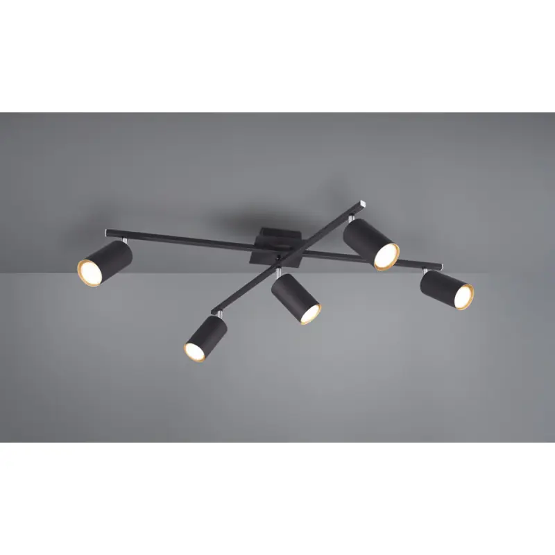 TRIO Plafonnier intérieur noir mat MARLEY