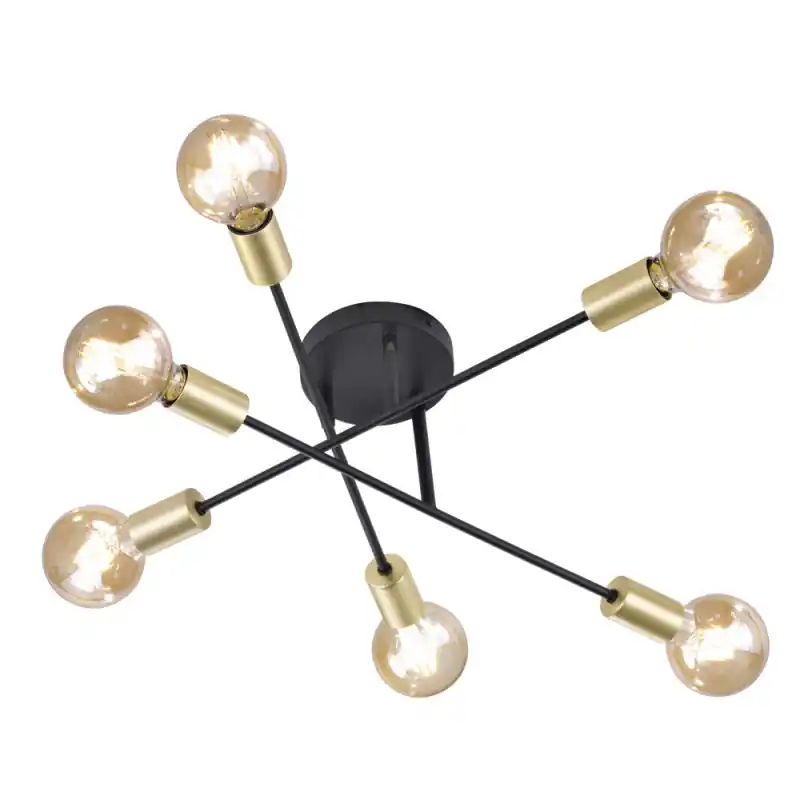 TRIO Plafonnier intérieur noir mat CROSS