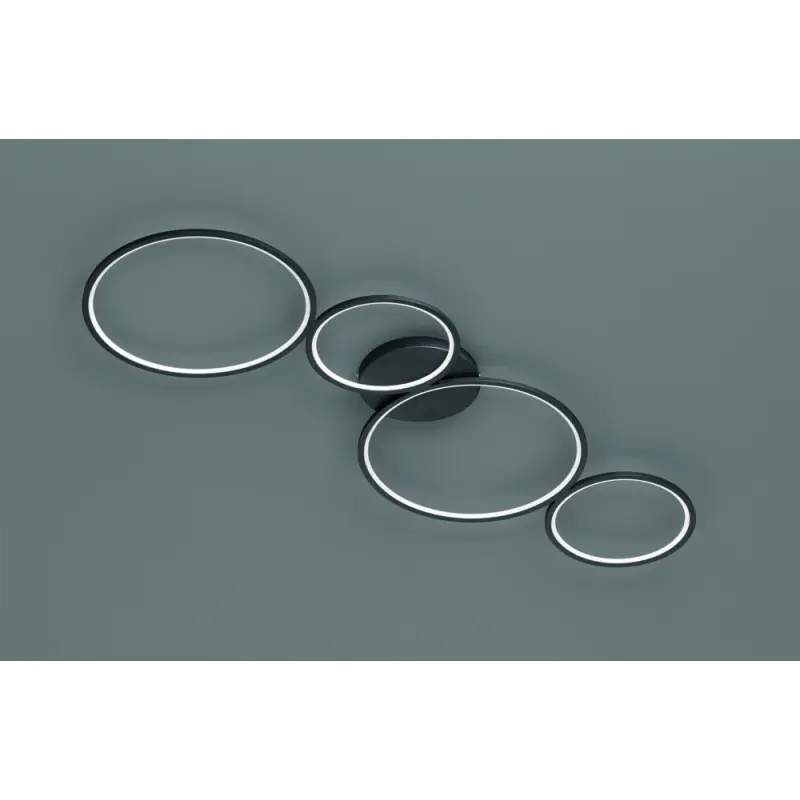 TRIO Plafonnier intérieur noir mat RONDO
