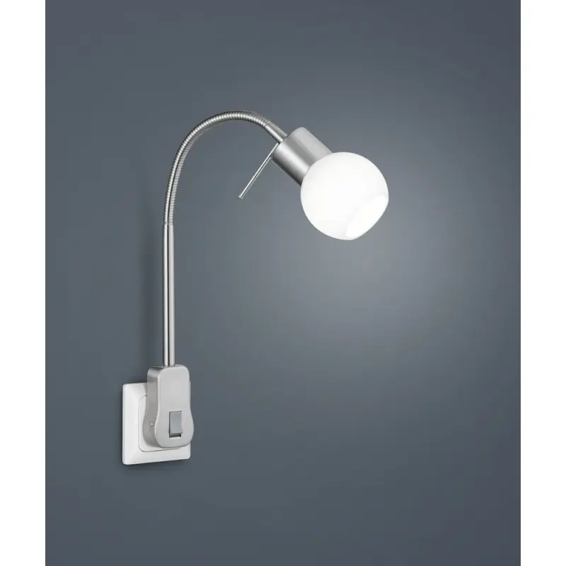 TRIO liseuse prise Spot intérieur nickel mat et blanc FRED
