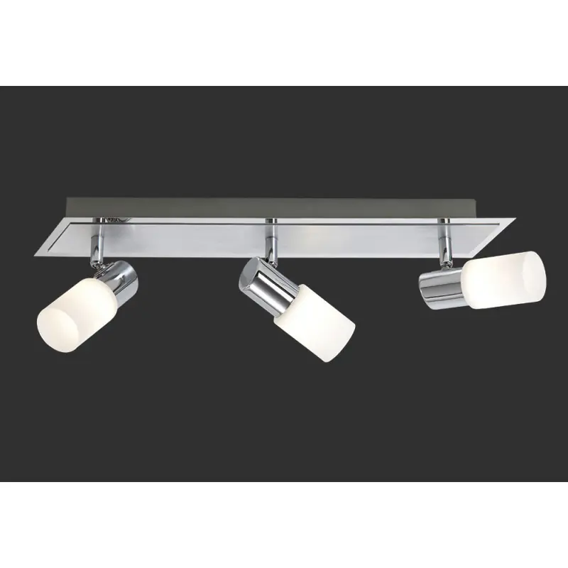 TRIO Spot intérieur chrome et blanc balayé CLAPTON
