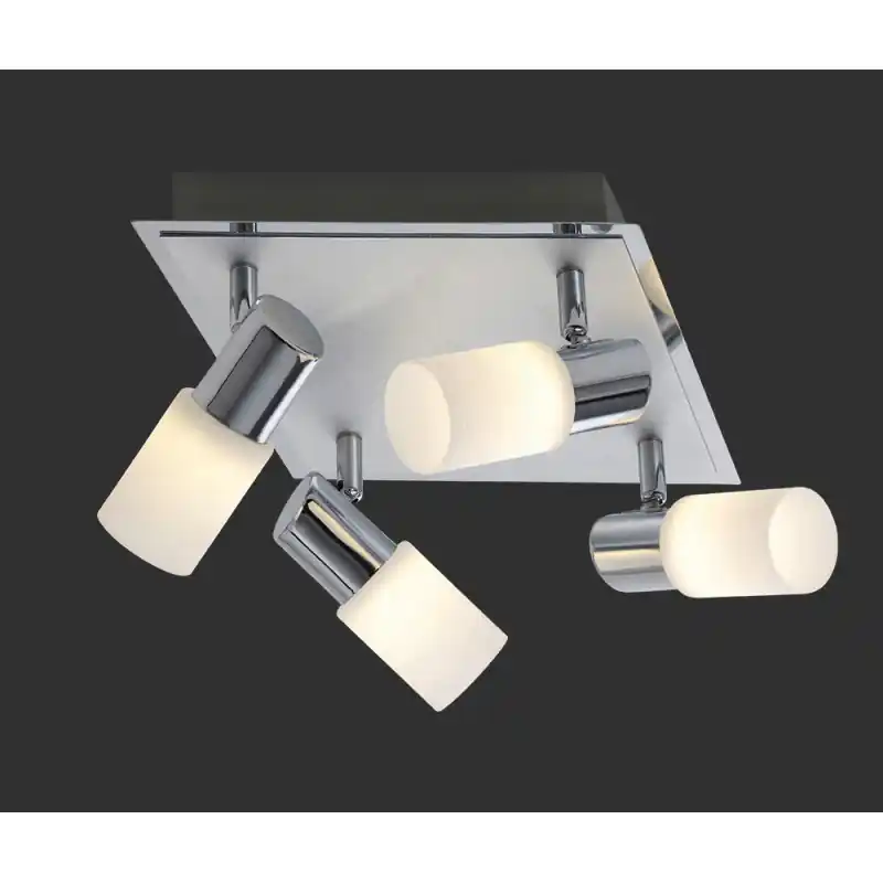 TRIO Spot intérieur chrome et blanc balayé CLAPTON