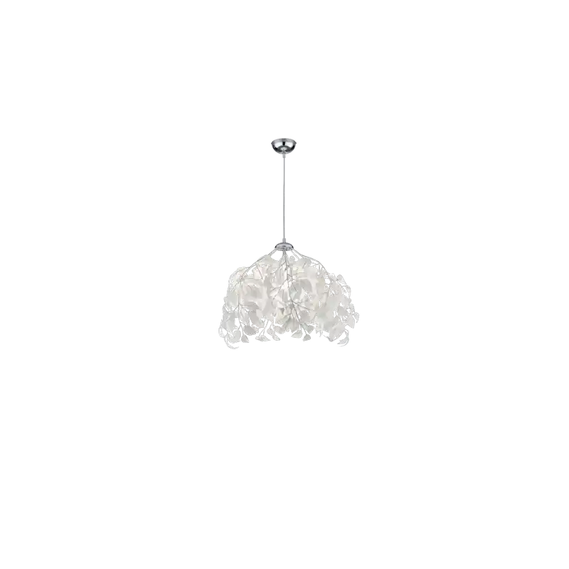 TRIO Suspension intérieur chrome et blanc LEAVY