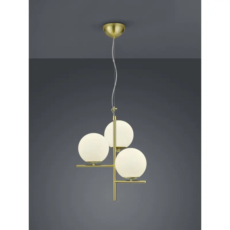 TRIO Suspension intérieur laiton mat et blanc PURE