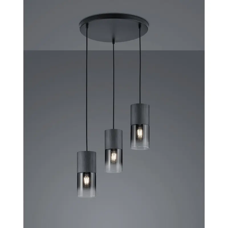 TRIO Suspension intérieur noir mat et fumé ROBIN
