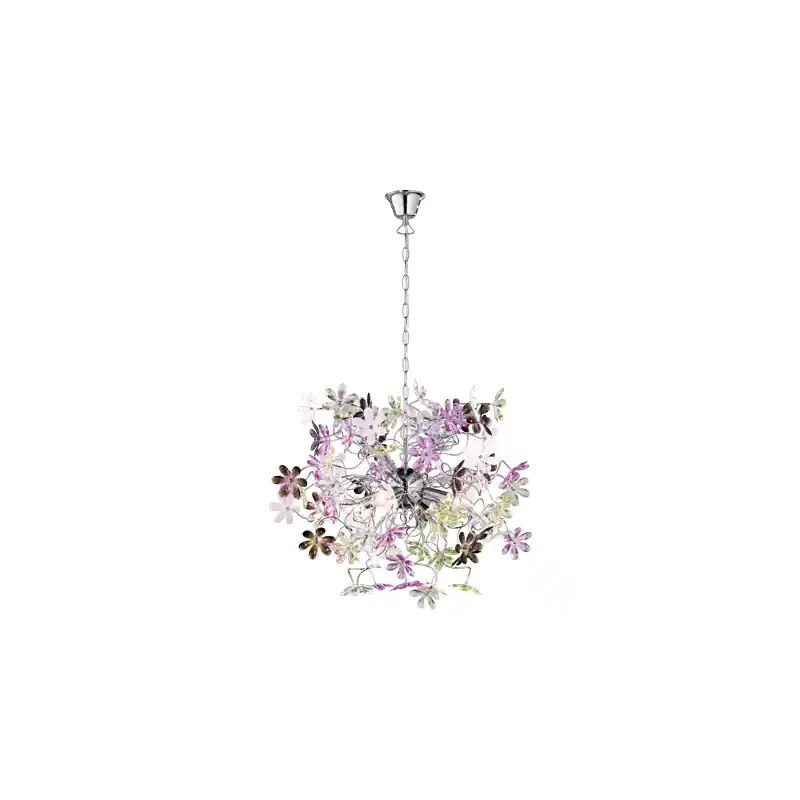 TRIO Suspension intérieur chrome et multicouleur FLOWER