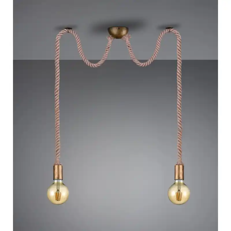 TRIO Suspension intérieur laiton fumé ROPE