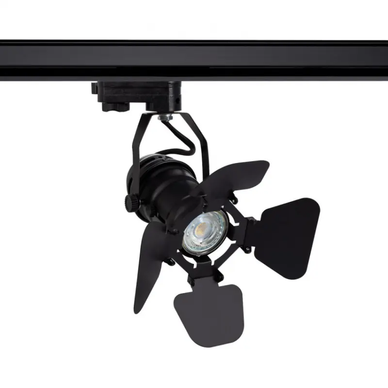Spot a clapet rail monophasé 1 allumage culot gu10 boutiques commerces