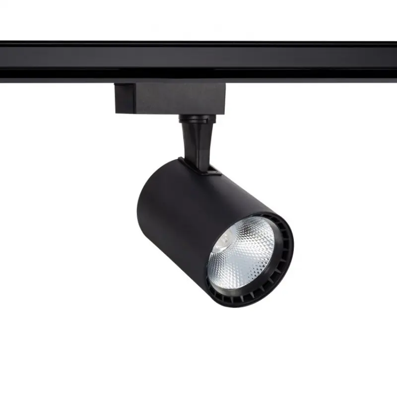 Spot led 20w noir rail monophasé 1 allumage boutiques commerces