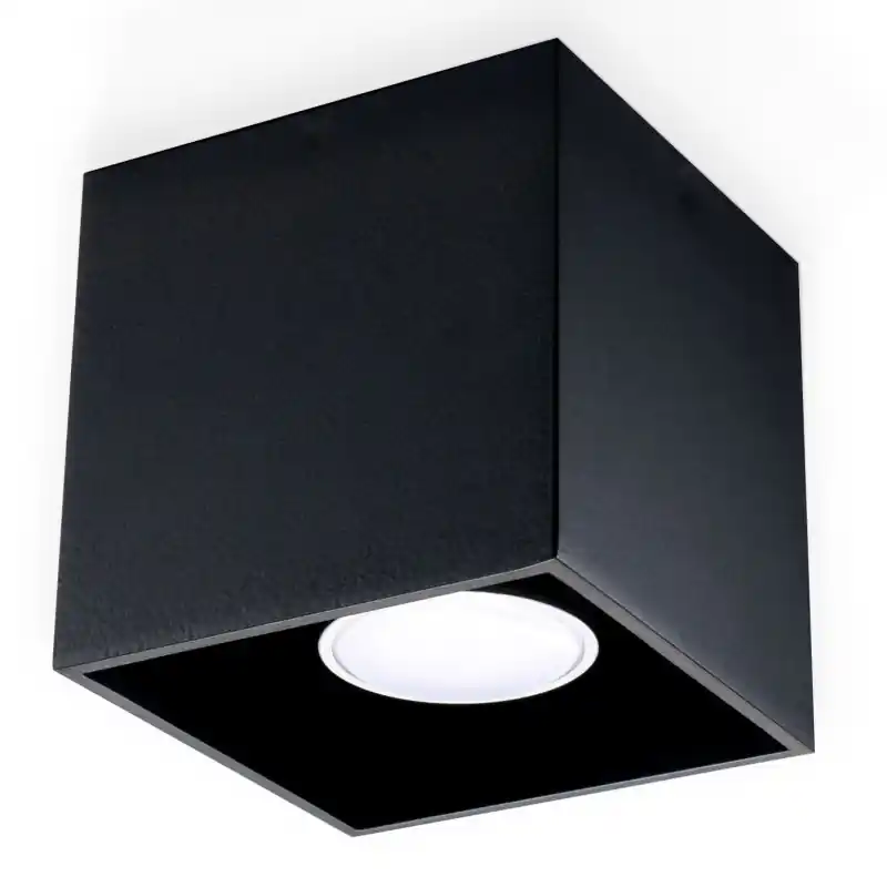 Plafonnier QUAD 1, aluminium noir, GU10