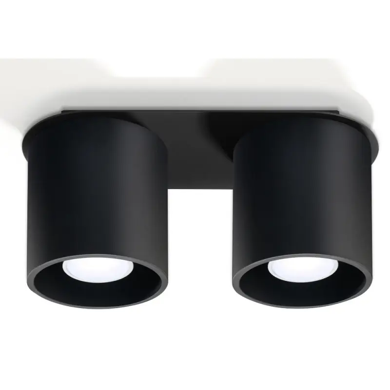 Plafonnier ORBIS 2, aluminium, noir, GU10