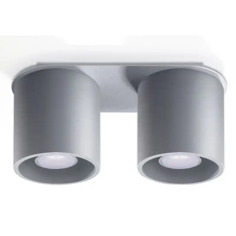 Plafonnier ORBIS 2, aluminium, gris, GU10