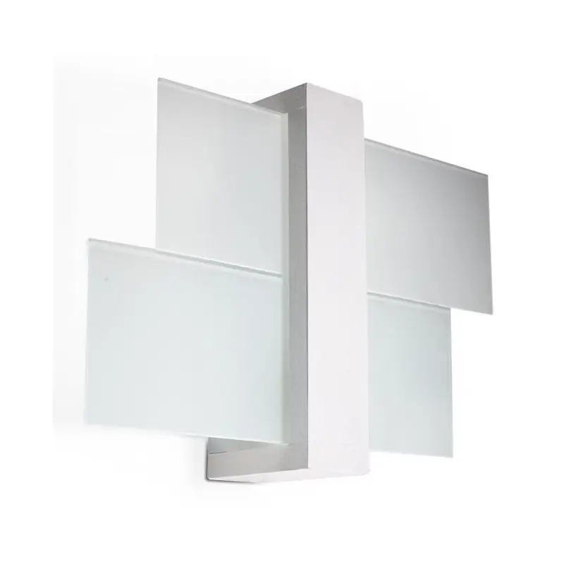 Applique FENIKS 1, bois/verre, blanc, E27
