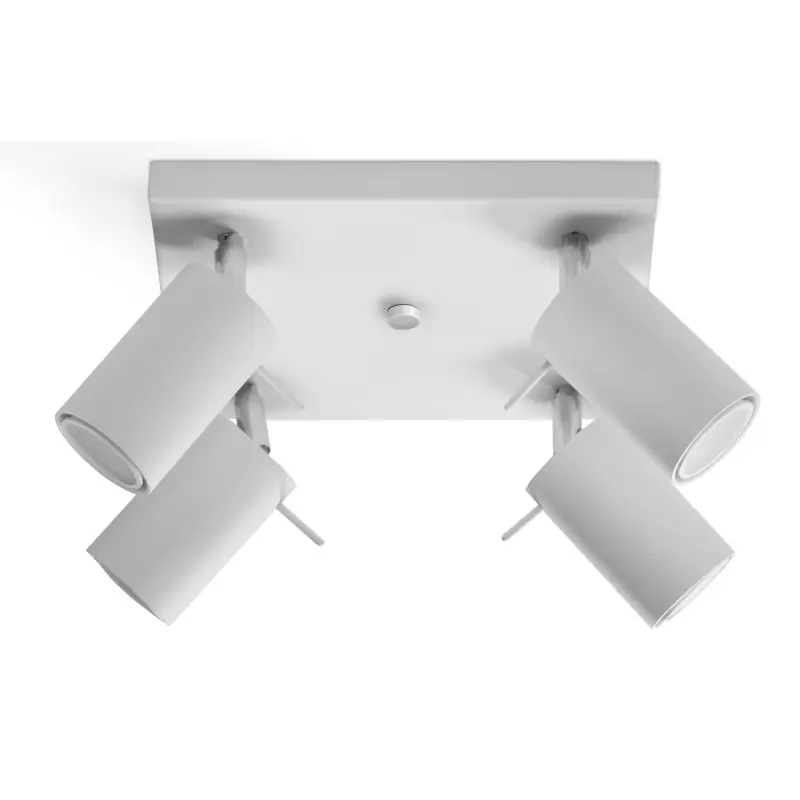 Plafonnier RING 4, acier, blanc, GU10