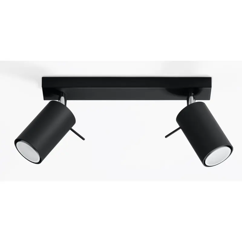 Plafonnier RING 2, acier, noir, GU10