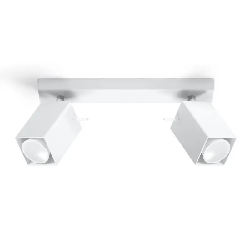 Plafonnier MERIDA 2, acier, blanc, GU10