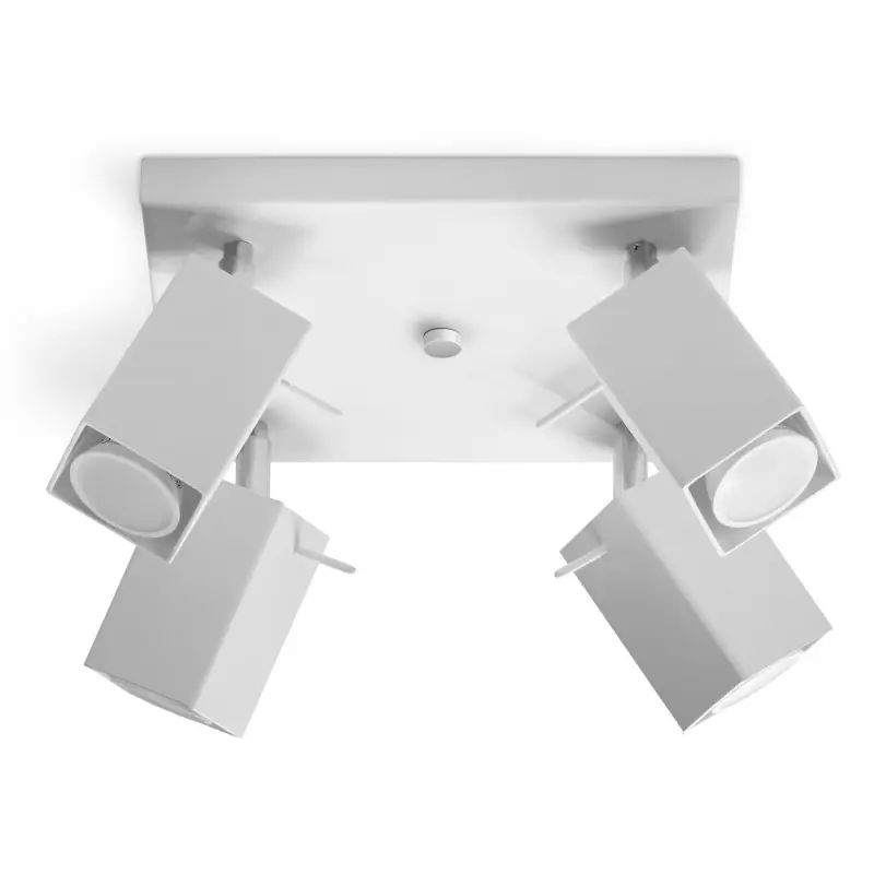 Plafonnier MERIDA 4, acier, blanc, GU10