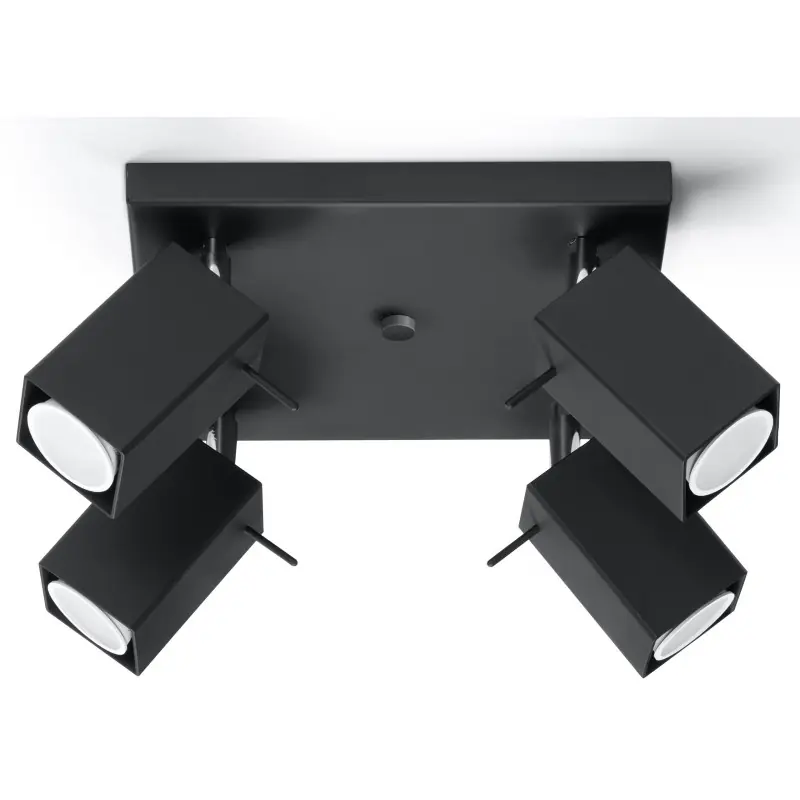 Plafonnier MERIDA 4, acier, noir, GU10