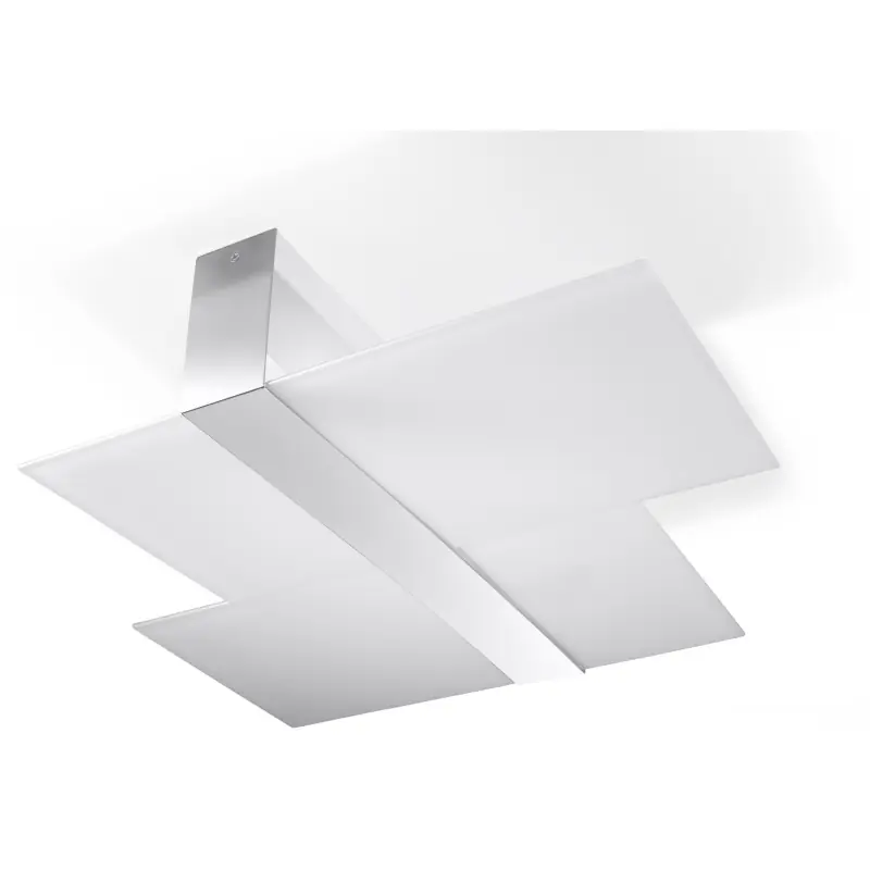 Plafonnier MASSIMO, acier/verre, blanc/chrome, E27
