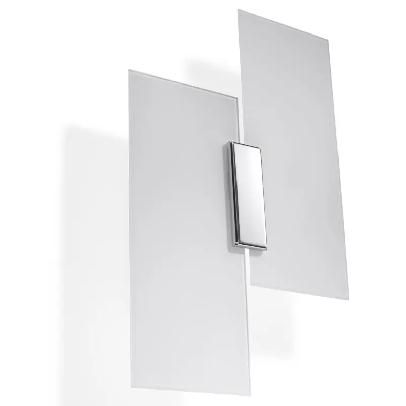 Applique FABIANO, acier/verre, blanc/chrome, E27