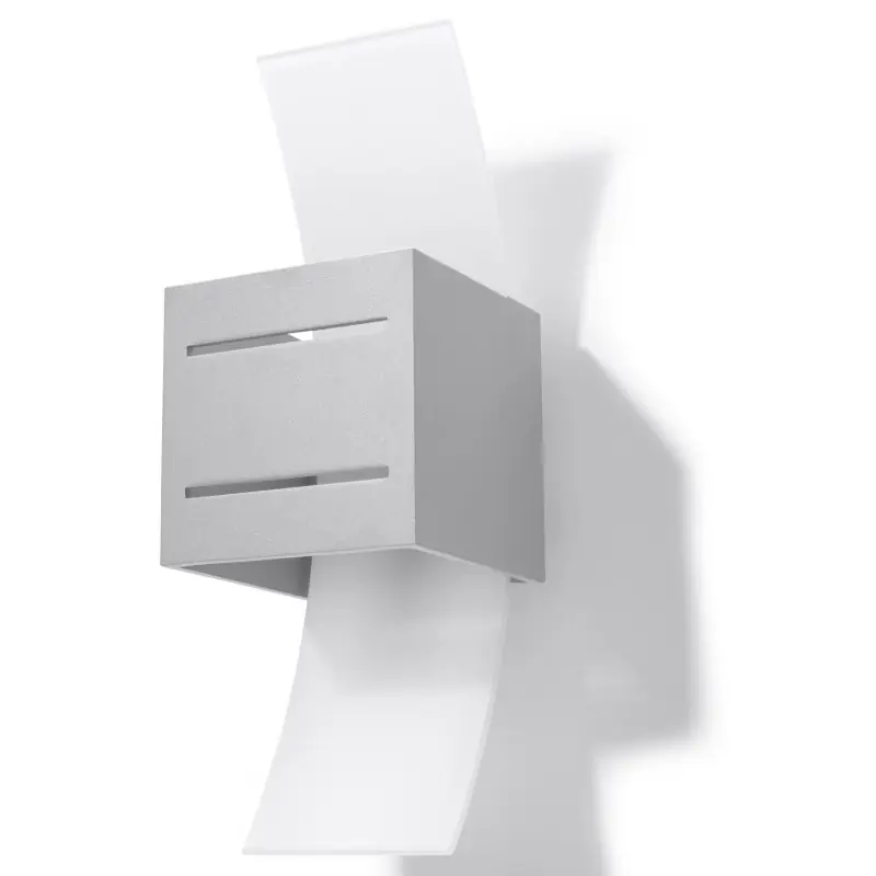 Applique LORETO, aluminium/verre, gris