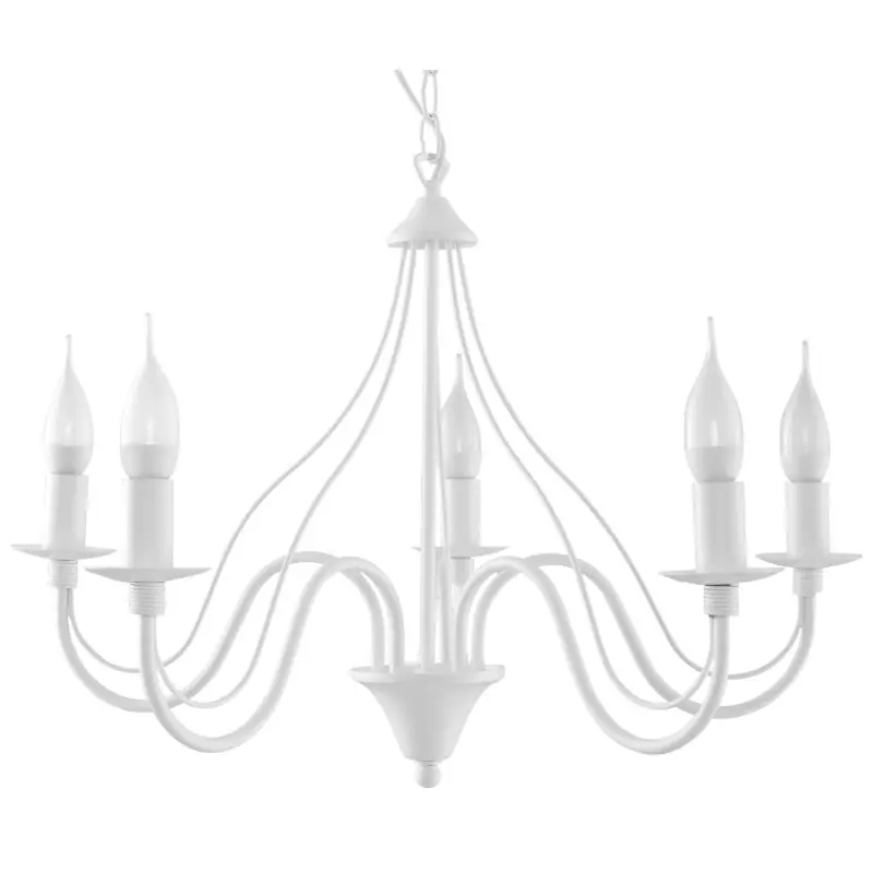 Chandelier MINERWA 5, acier, blanc