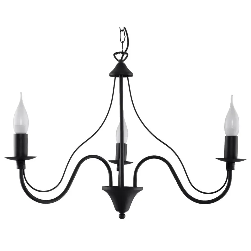 Chandelier MINERWA 3, acier, noir