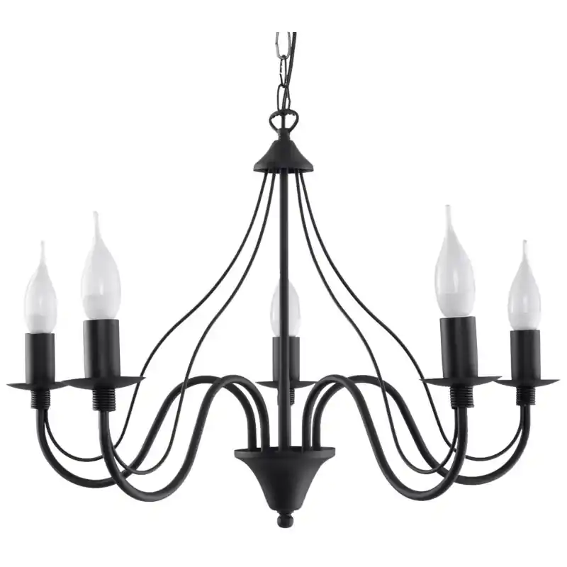 Chandelier MINERWA 5, acier, noir