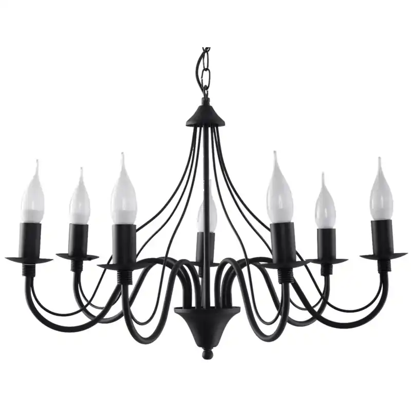 Chandelier MINERWA 7, acier, noir