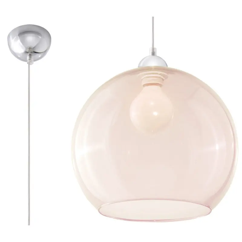 Suspension BALL, verre/acier, champagne/chrome, E27