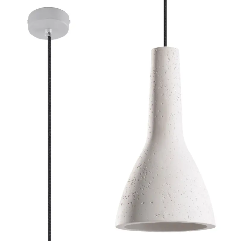 Suspension EMPOLI, béton blanc, E27