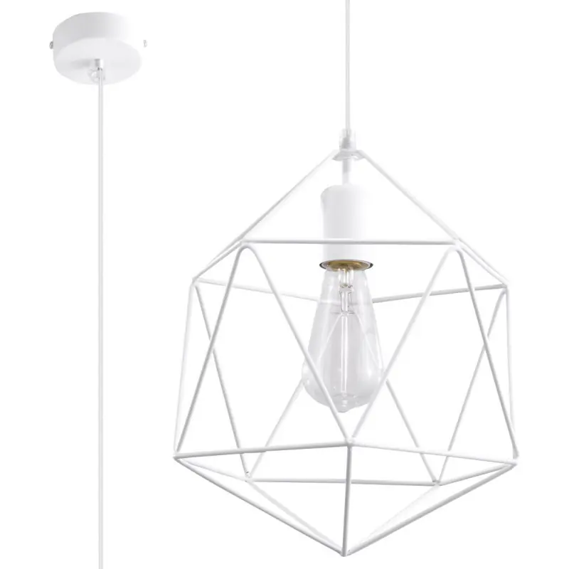 Suspension GASPARE, acier blanc, E27
