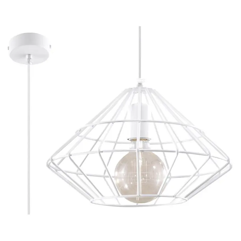 Suspension UMBERTO, acier blanc, E27