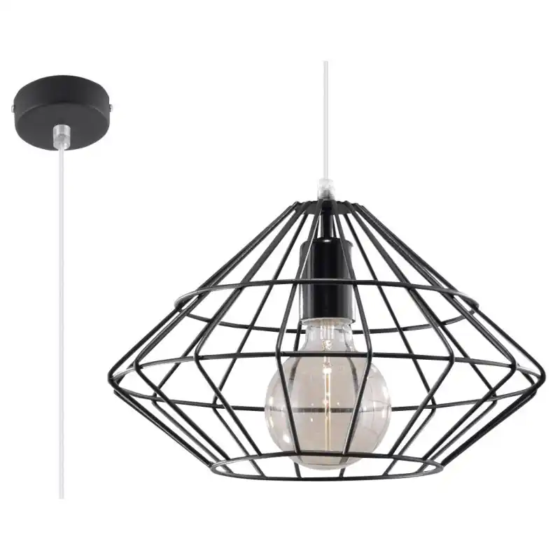 Suspension UMBERTO, acier noir, E27