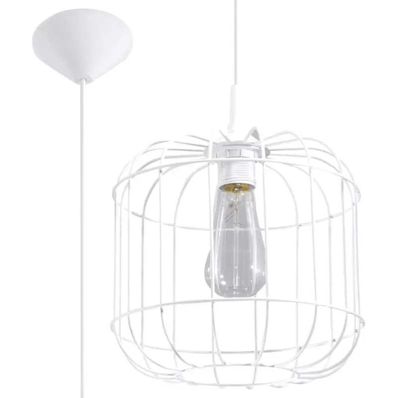 Suspension CELTA, acier blanc, E27