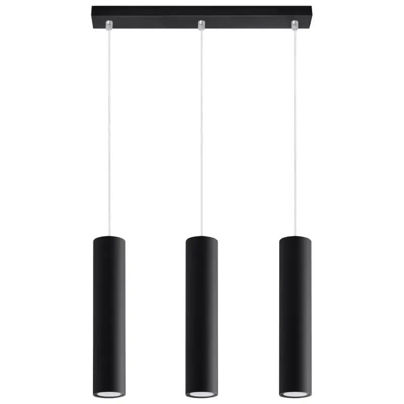 Suspension LAGOS 3, acier noir, GU10