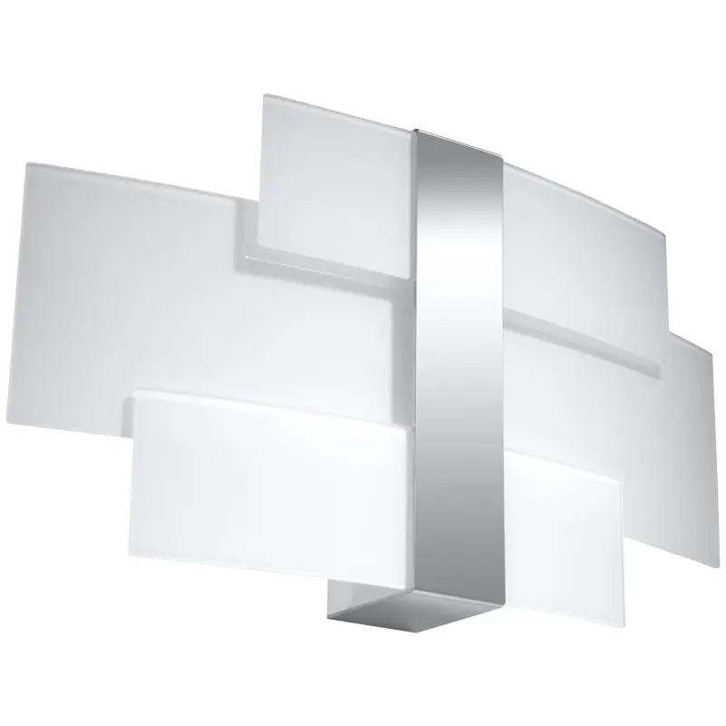 Applique CELIA, acier Inox/verre, chrome/blanc
