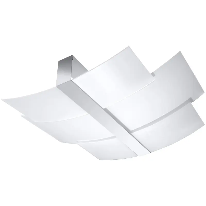Plafonnier CELIA, acier Inox/verre, chrome/blanc, E27
