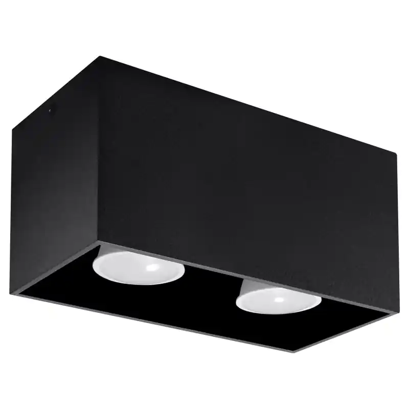 Plafonnier QUAD, aluminium noir, GU10