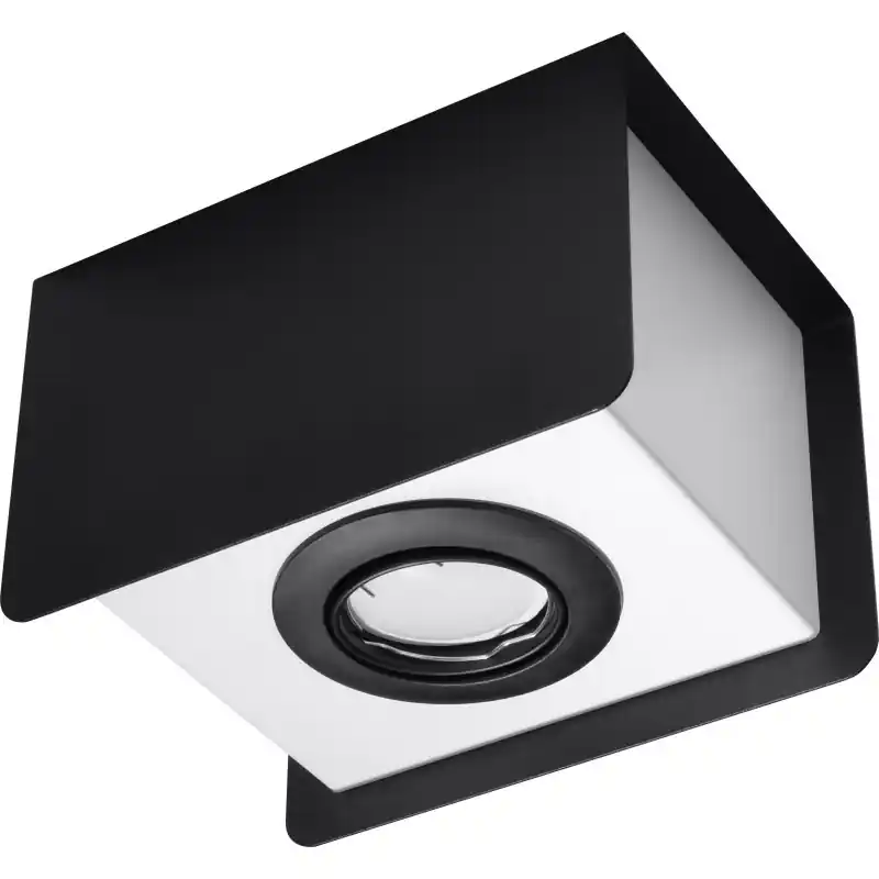 Plafonnier STEREO 1,acier noir/blanc, GU10