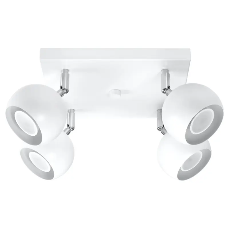 Plafonnier OCULARE 4, acier blanc, GU10