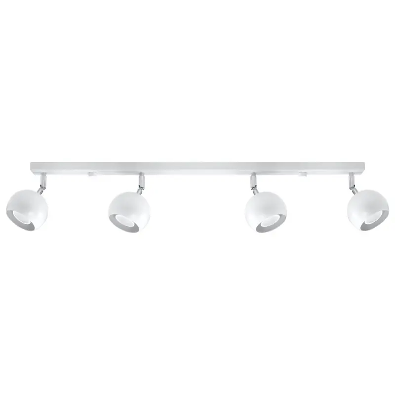 Plafonnier OCULARE 4L, acier blanc, GU10
