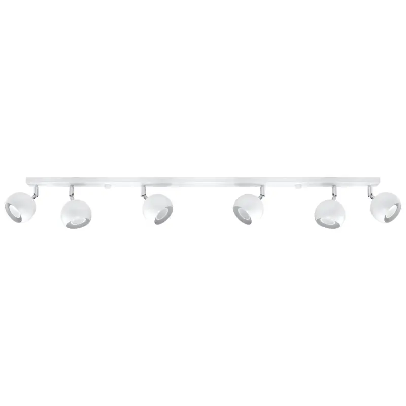 Plafonnier OCULARE 6L, acier blanc, GU10